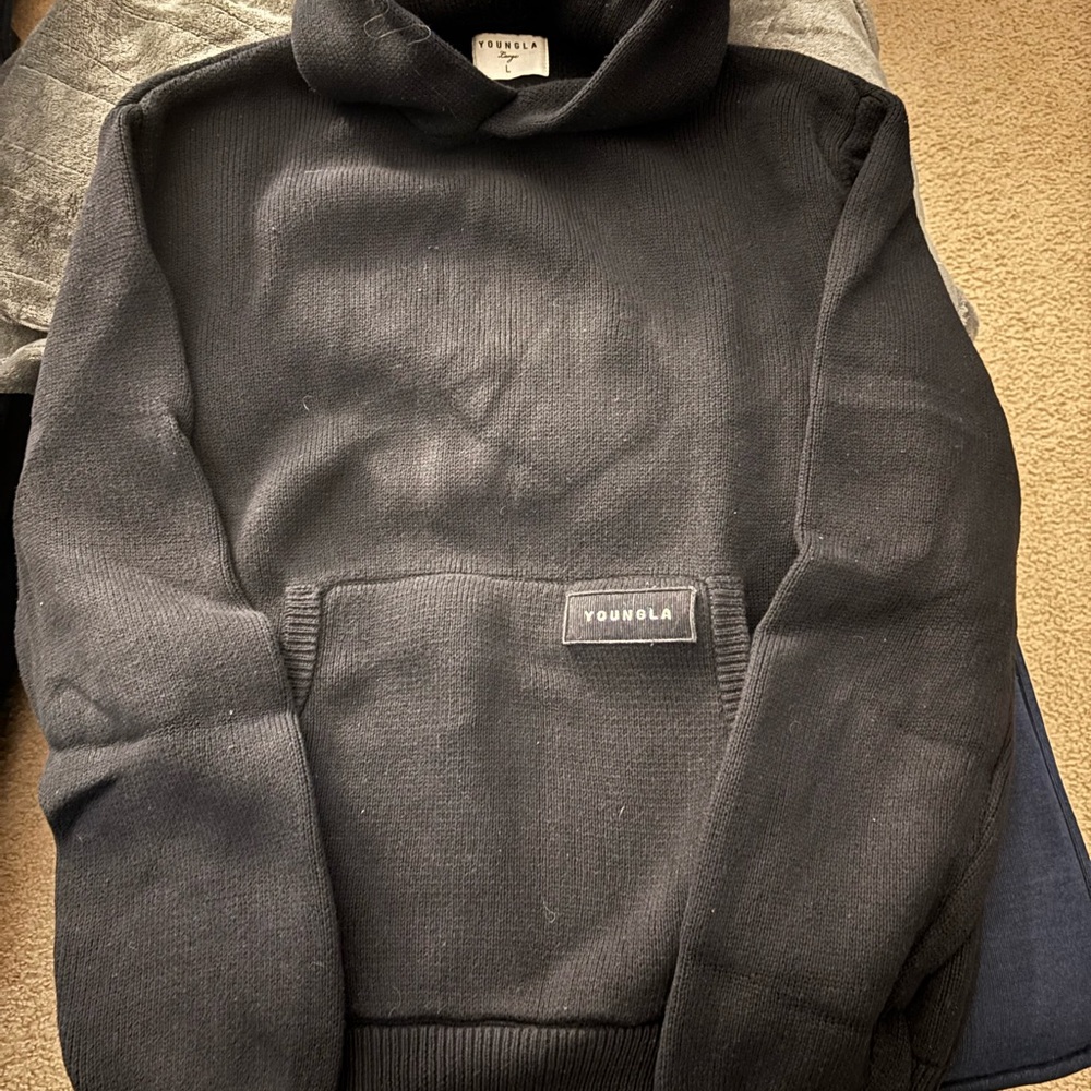 YoungLA Charcoal Men's Sweater Hoodie